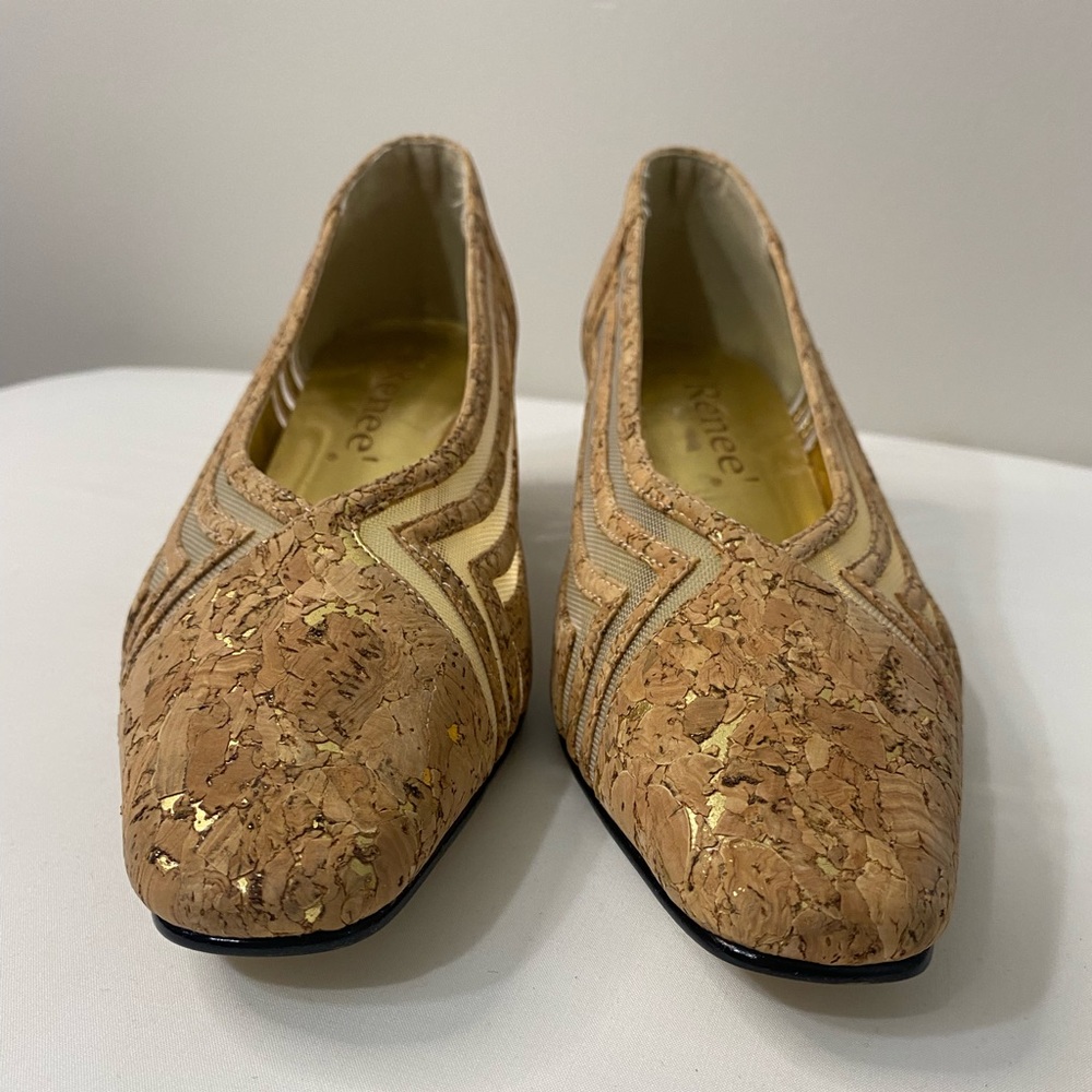 J. Renee Cork & Mesh Chunky Cut-Out Pumps Women’s Shoes Size 7.5 - Picture 9 of 9